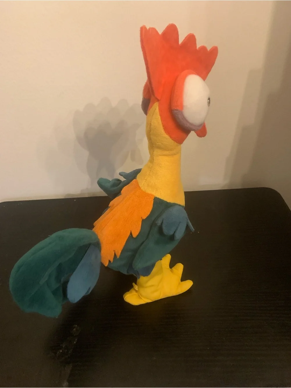Disney Moana clucking Hei Hei plush rooster wide eyed goofy vibrant color
